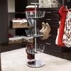 Household Essentials 2197-1 Floor to Ceiling Adjustable 6-Tier Revolving Shoe Rack with Basket – Silver(Silver)