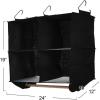 Household Essentials 4 Pocket Wide Organizer with Hangbar, Black