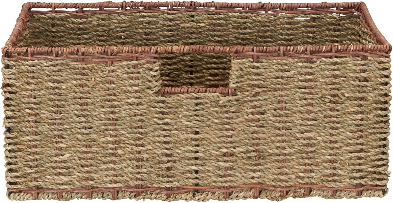 image:imageHousehold Essentials 5 Drawer Seagrass Wicker Storage Unit Rattan Storage Tower with Protective Coating Strong Metal Frame Spacious and Rustic Modern Design Handwoven Natural