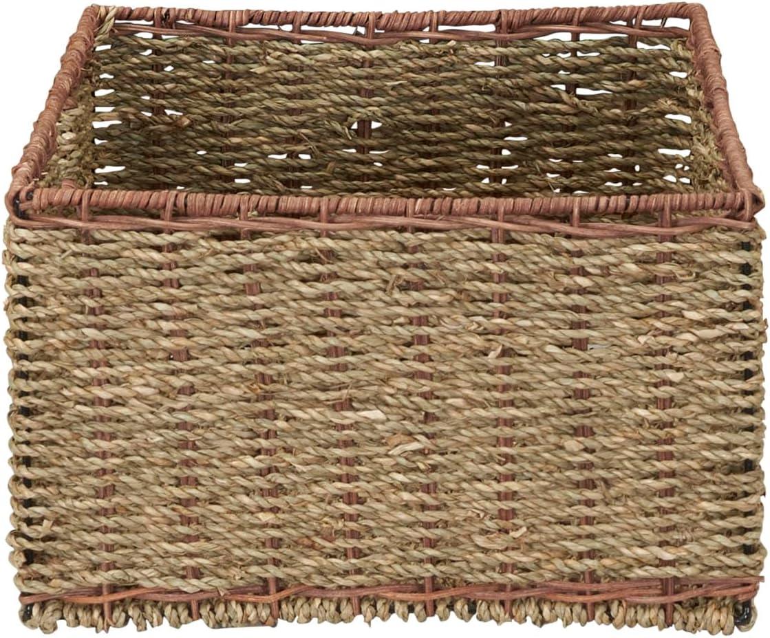 image:imageHousehold Essentials 5 Drawer Seagrass Wicker Storage Unit Rattan Storage Tower with Protective Coating Strong Metal Frame Spacious and Rustic Modern Design Handwoven Natural