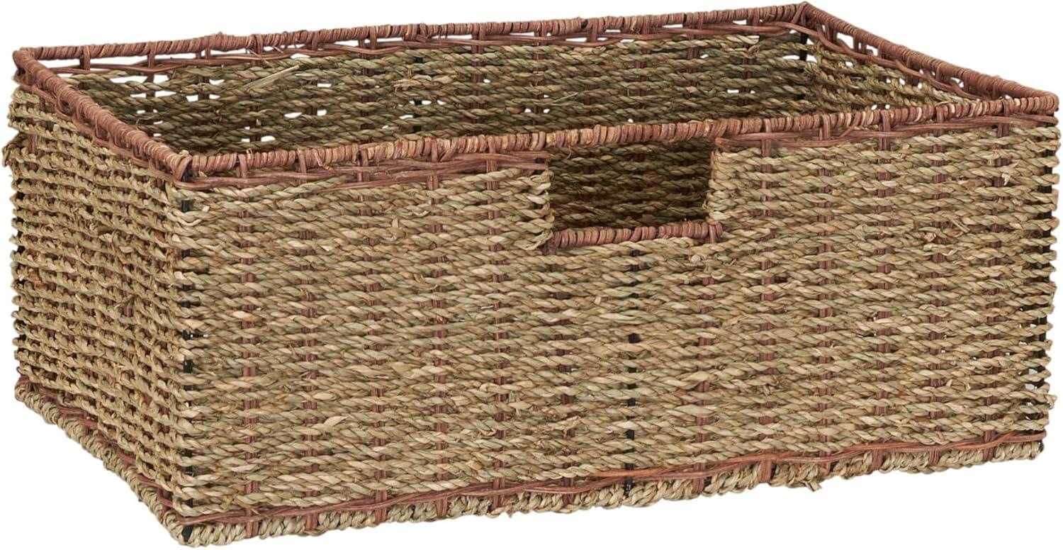 image:imageHousehold Essentials 5 Drawer Seagrass Wicker Storage Unit Rattan Storage Tower with Protective Coating Strong Metal Frame Spacious and Rustic Modern Design Handwoven Natural