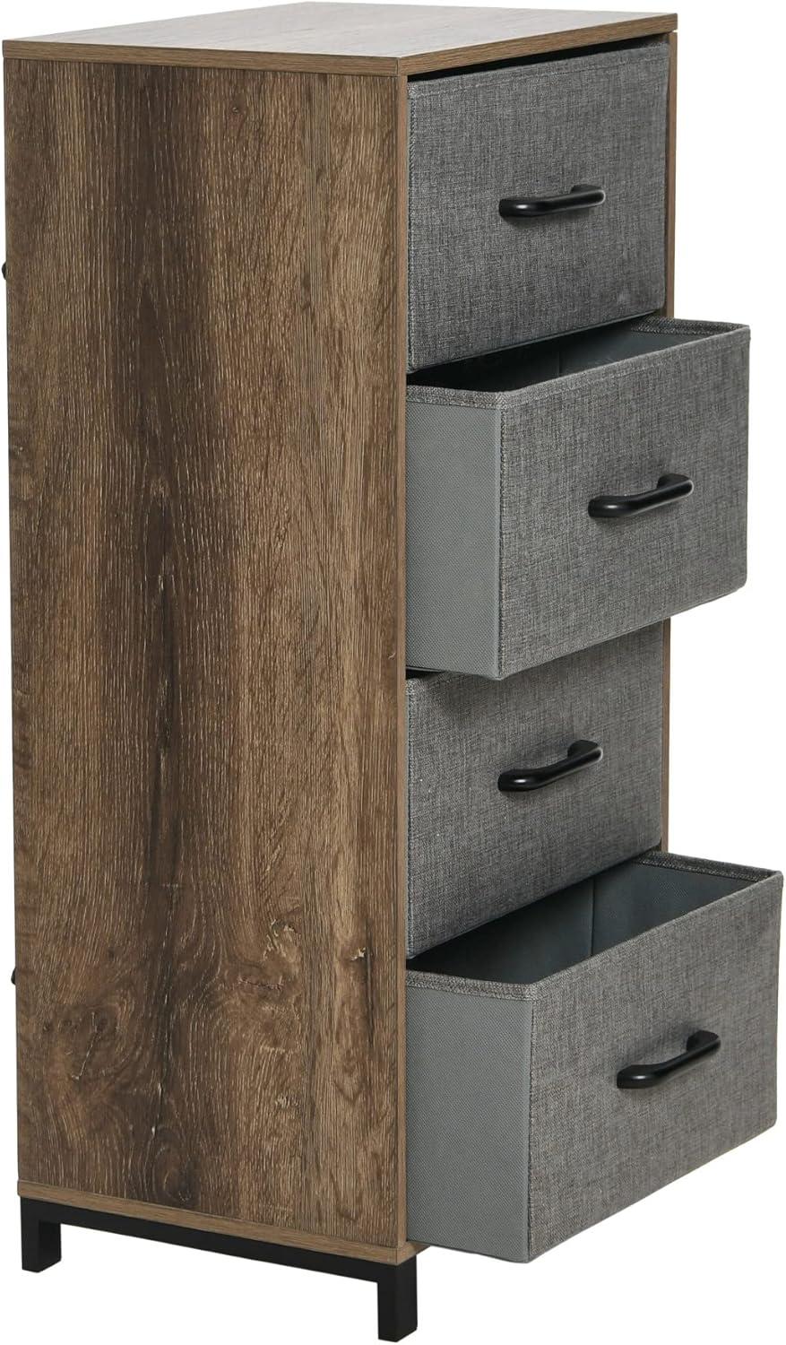 image:imageHousehold Essentials 80141 Wooden 4 Drawer Dresser Storage Night Stand MahoganeyWalnutAshwood