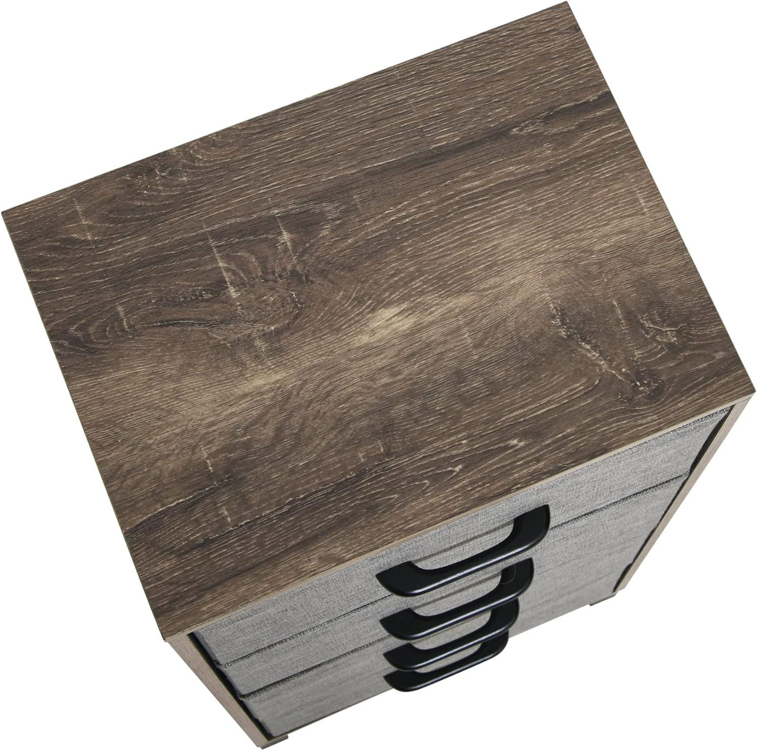 image:imageHousehold Essentials 80141 Wooden 4 Drawer Dresser Storage Night Stand MahoganeyWalnutAshwood