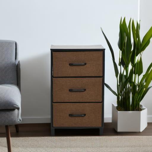 image:imageHousehold Essentials 80141 Wooden 4 Drawer Dresser Storage Night Stand MahoganeyWalnutBlack Oak