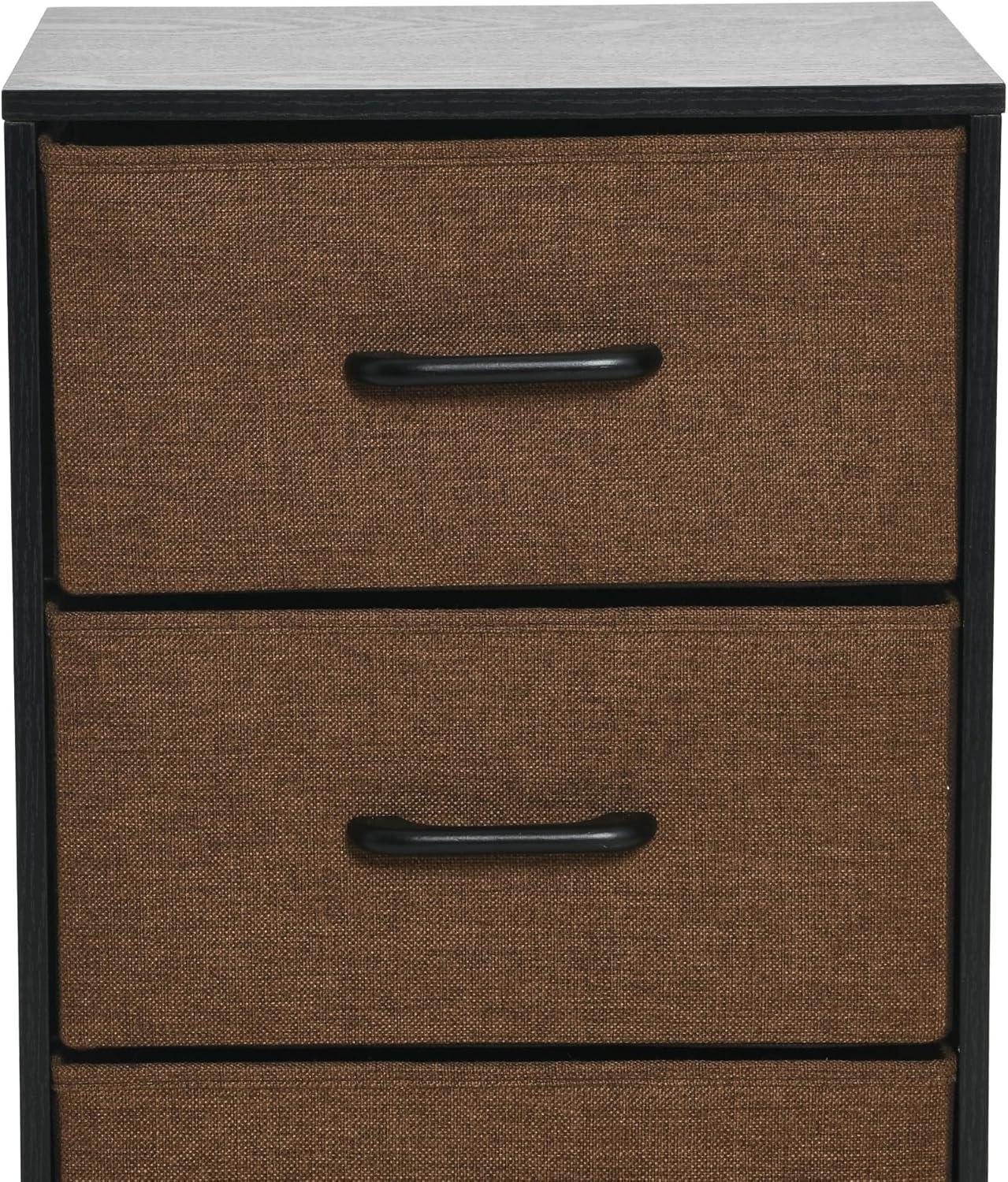 image:imageHousehold Essentials 80141 Wooden 4 Drawer Dresser Storage Night Stand MahoganeyWalnutBlack Oak