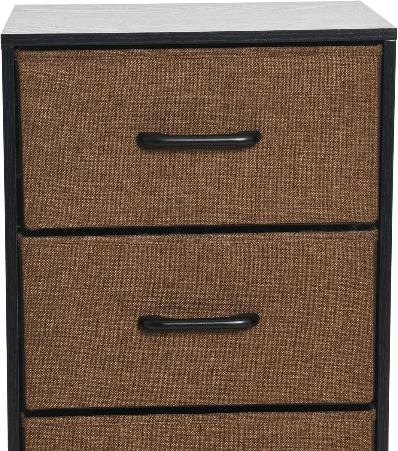 image:imageHousehold Essentials 80141 Wooden 4 Drawer Dresser Storage Night Stand MahoganeyWalnutBlack Oak
