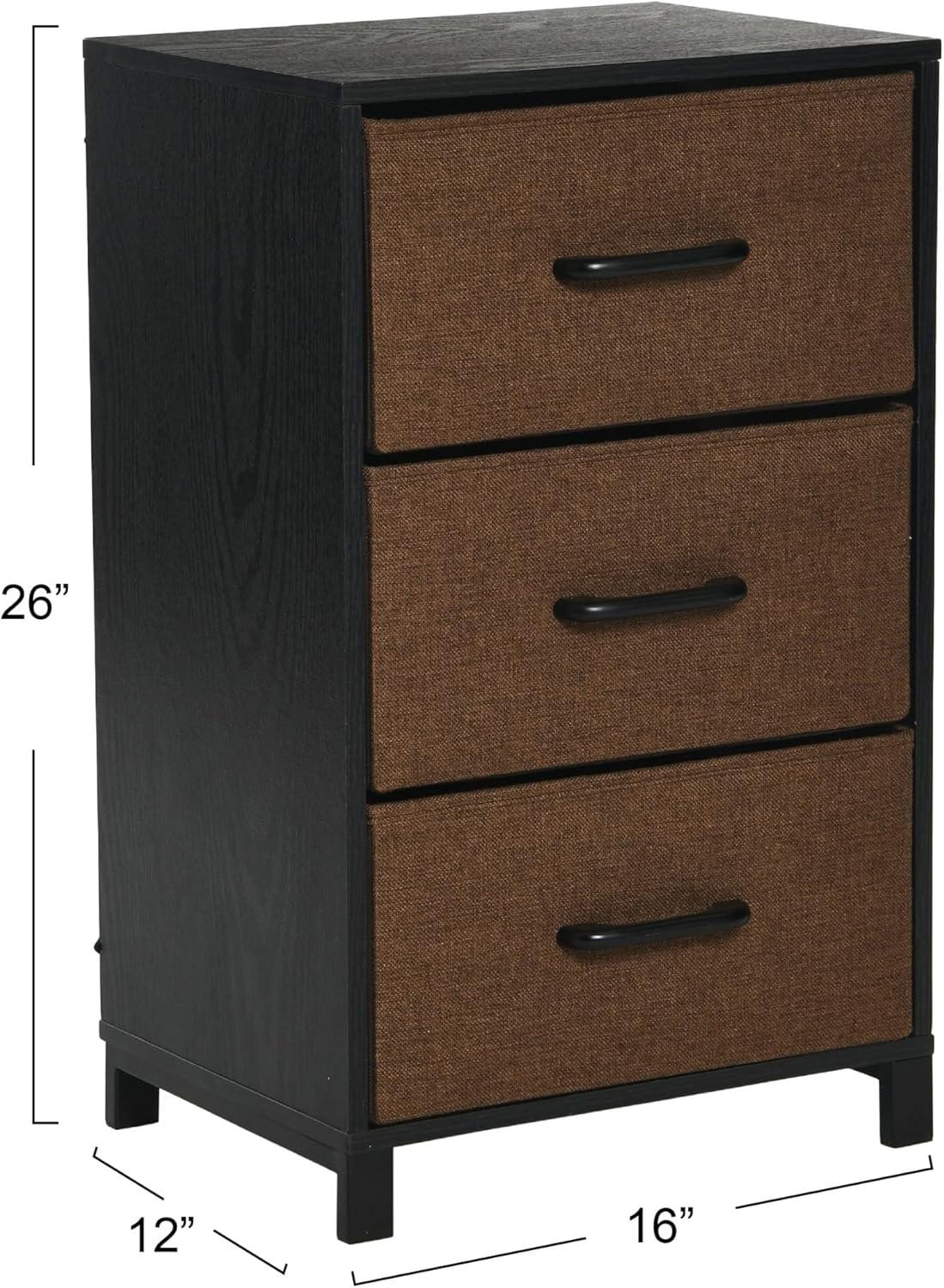 image:imageHousehold Essentials 80141 Wooden 4 Drawer Dresser Storage Night Stand MahoganeyWalnutBlack Oak