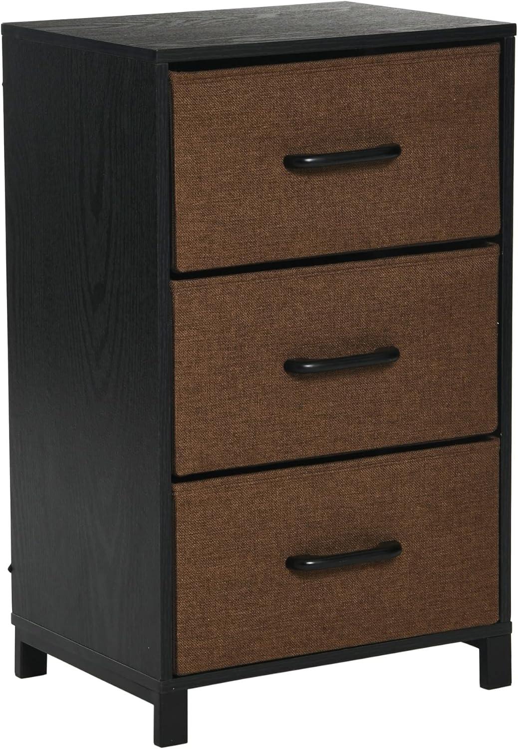 image:imageHousehold Essentials 80141 Wooden 4 Drawer Dresser Storage Night Stand MahoganeyWalnutBlack Oak