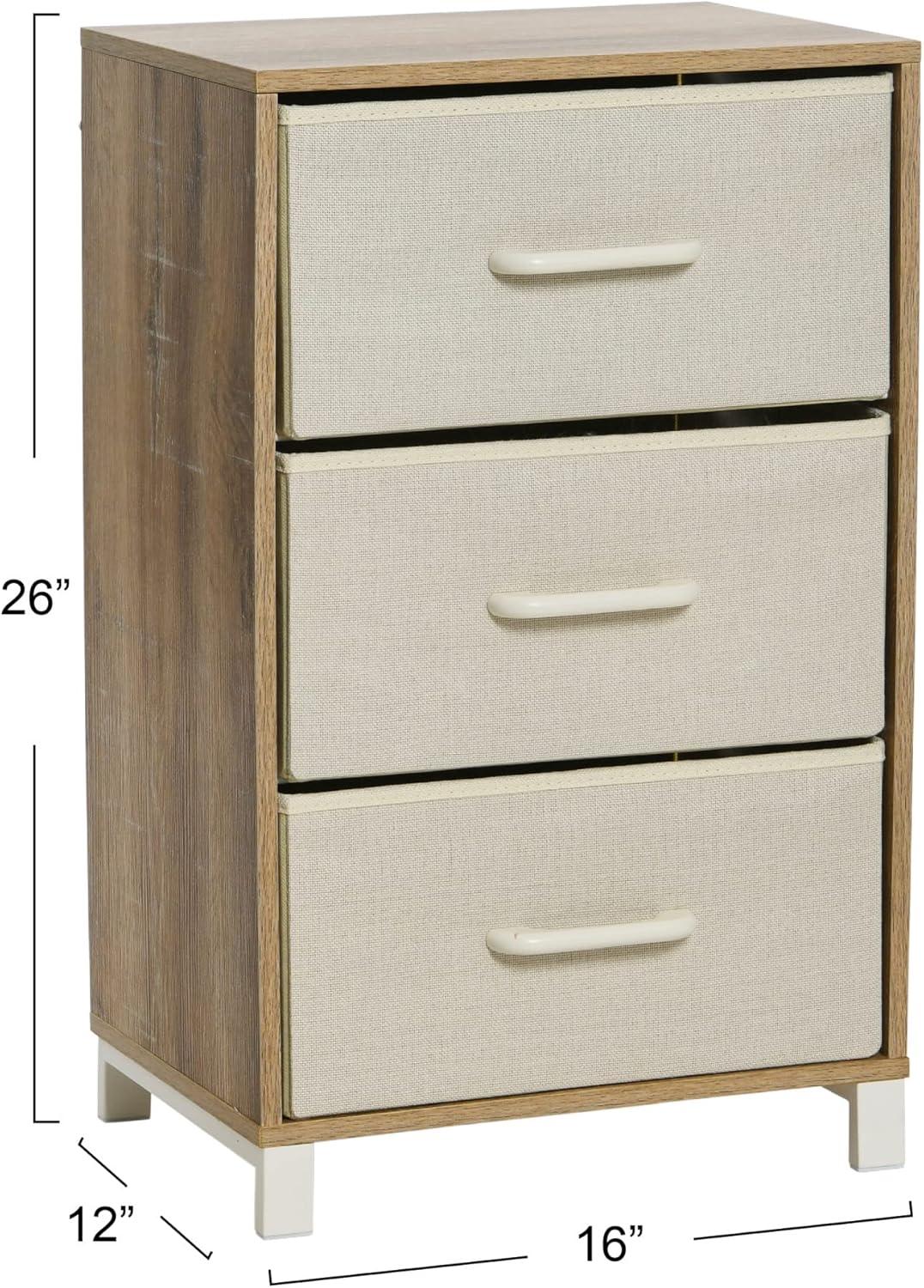image:imageHousehold Essentials 80141 Wooden 4 Drawer Dresser Storage Night Stand MahoganeyWalnutCoastal Oak