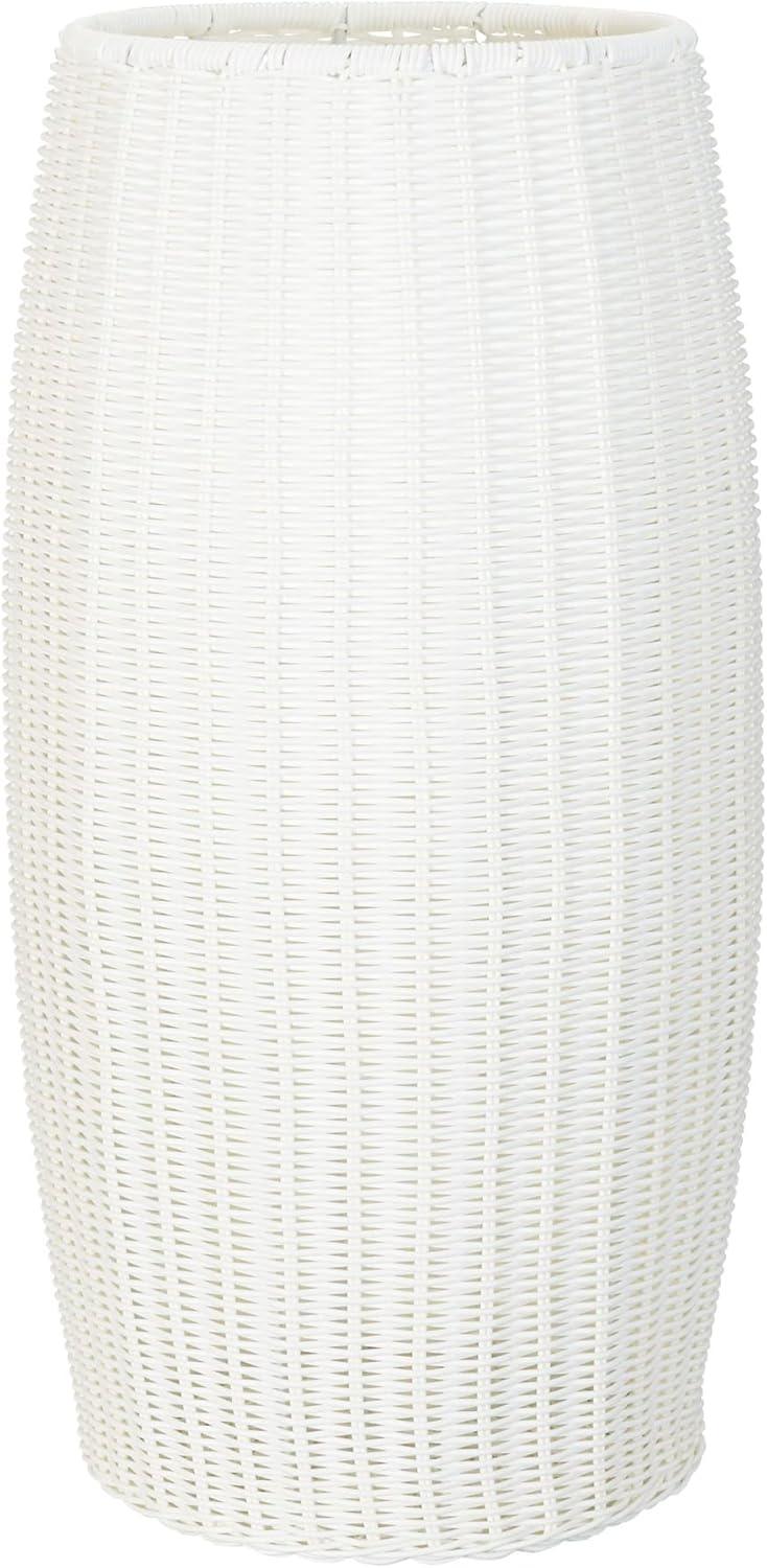 image:imageHousehold Essentials Handwoven Resin Barrel Side Table Storage Container Black 18 H x 20 DiaWhite