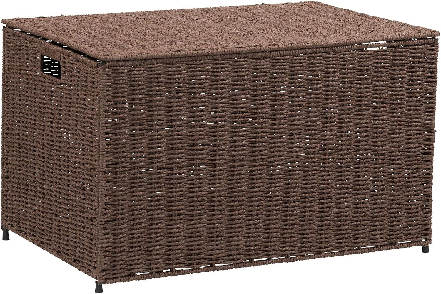 image:imageHousehold Essentials Paper Rope Woven Sturge Chest Large Arctic WhiteDark Brown