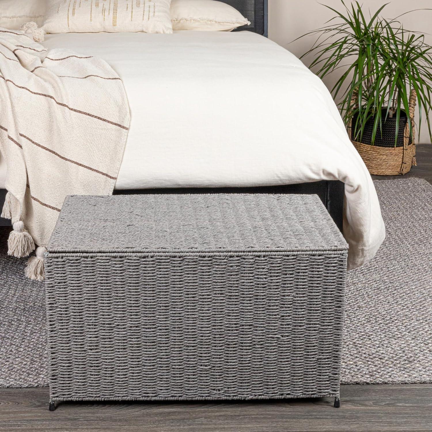image:imageHousehold Essentials Paper Rope Woven Sturge Chest Large Arctic WhiteGrey
