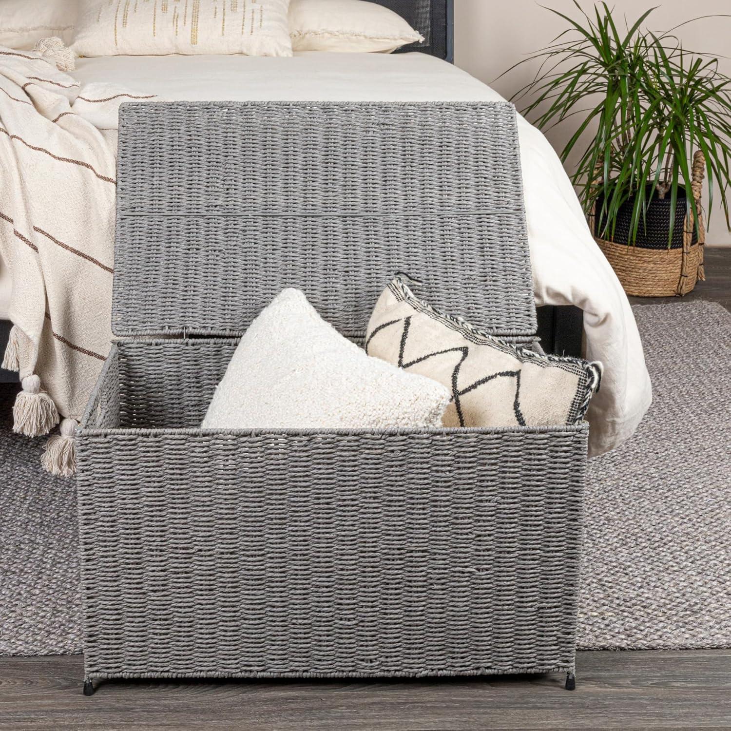 image:imageHousehold Essentials Paper Rope Woven Sturge Chest Large Arctic WhiteGrey