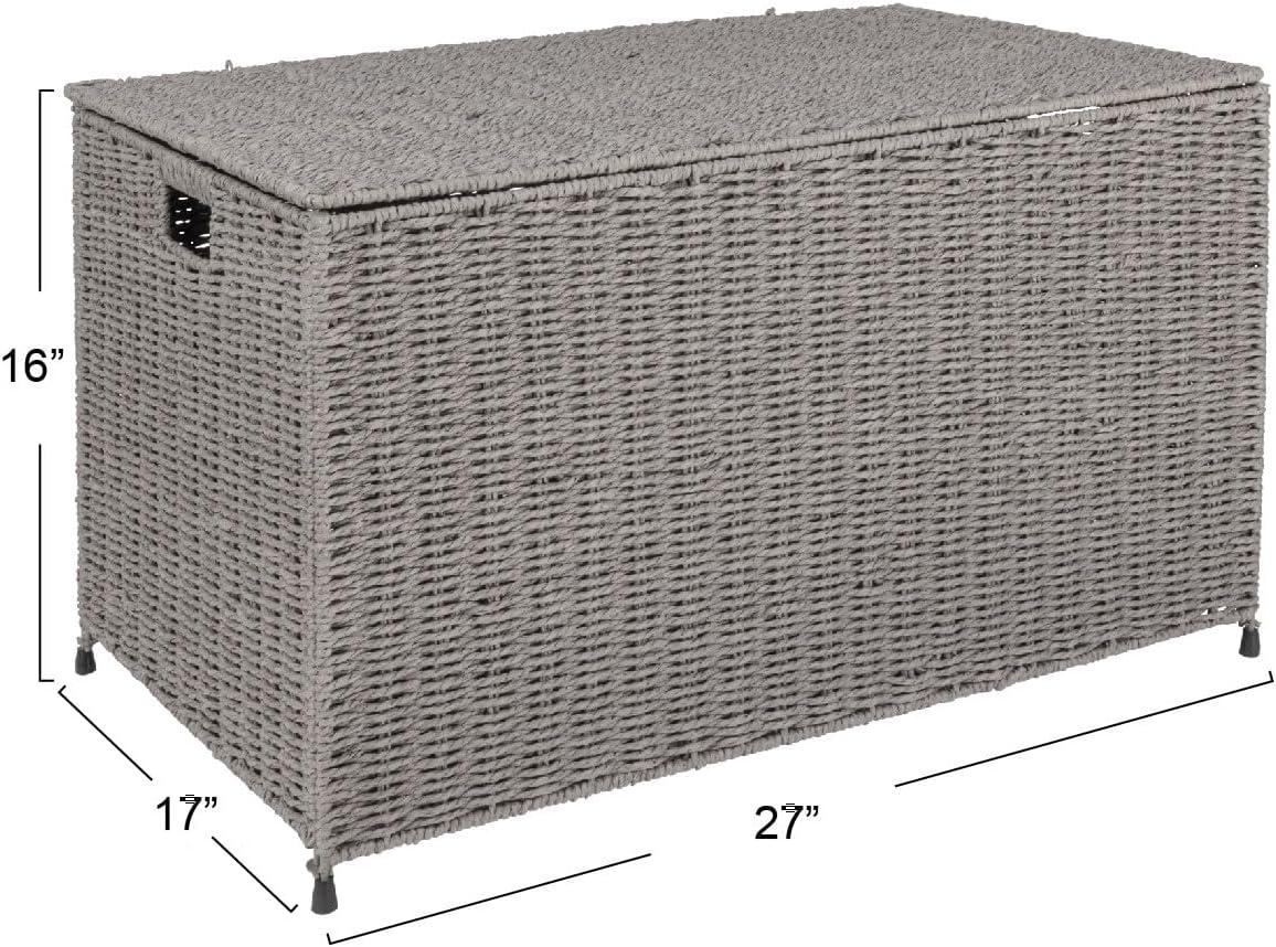image:imageHousehold Essentials Paper Rope Woven Sturge Chest Large Arctic WhiteGrey