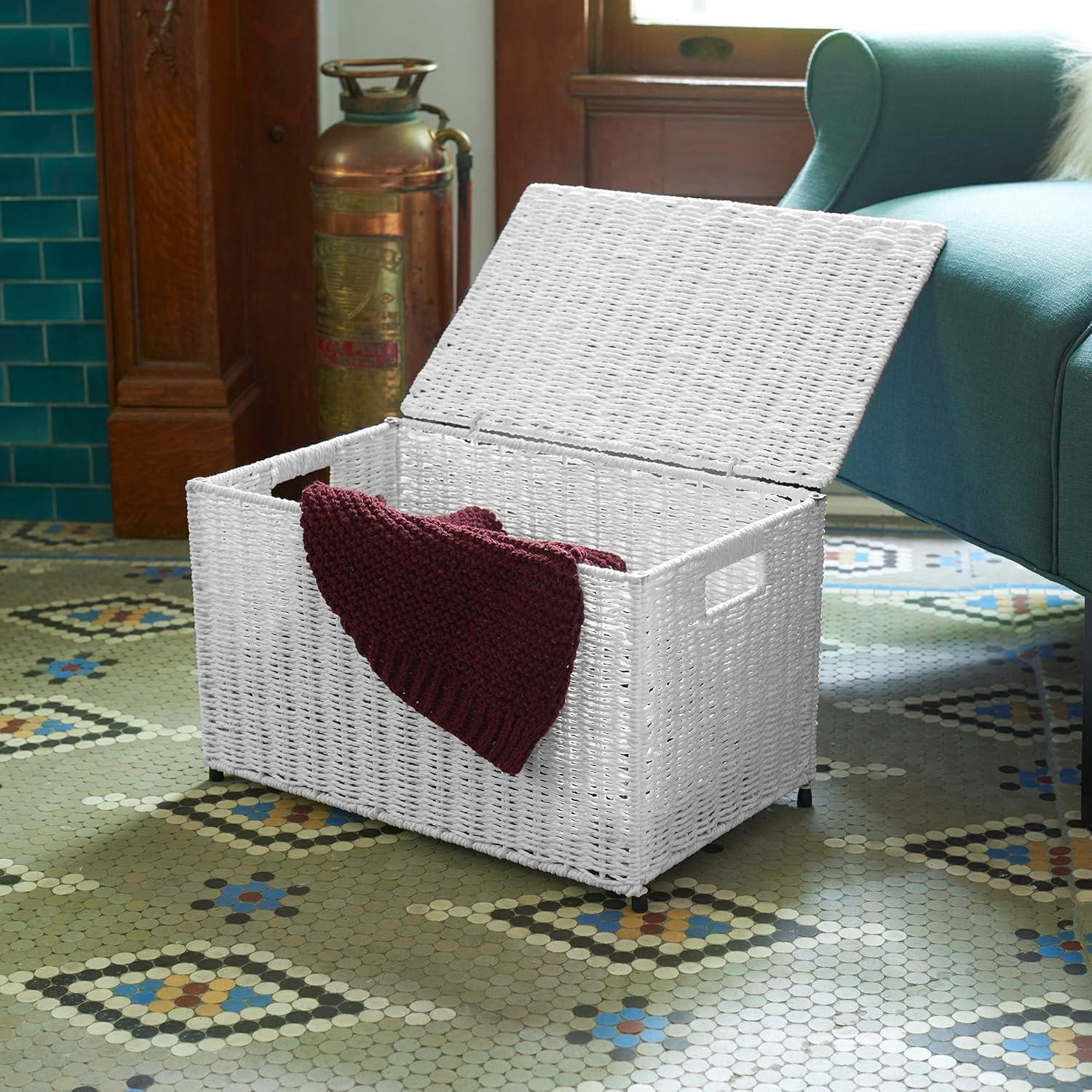 image:imageHousehold Essentials Paper Rope Woven Sturge Chest Large Arctic WhiteWhite