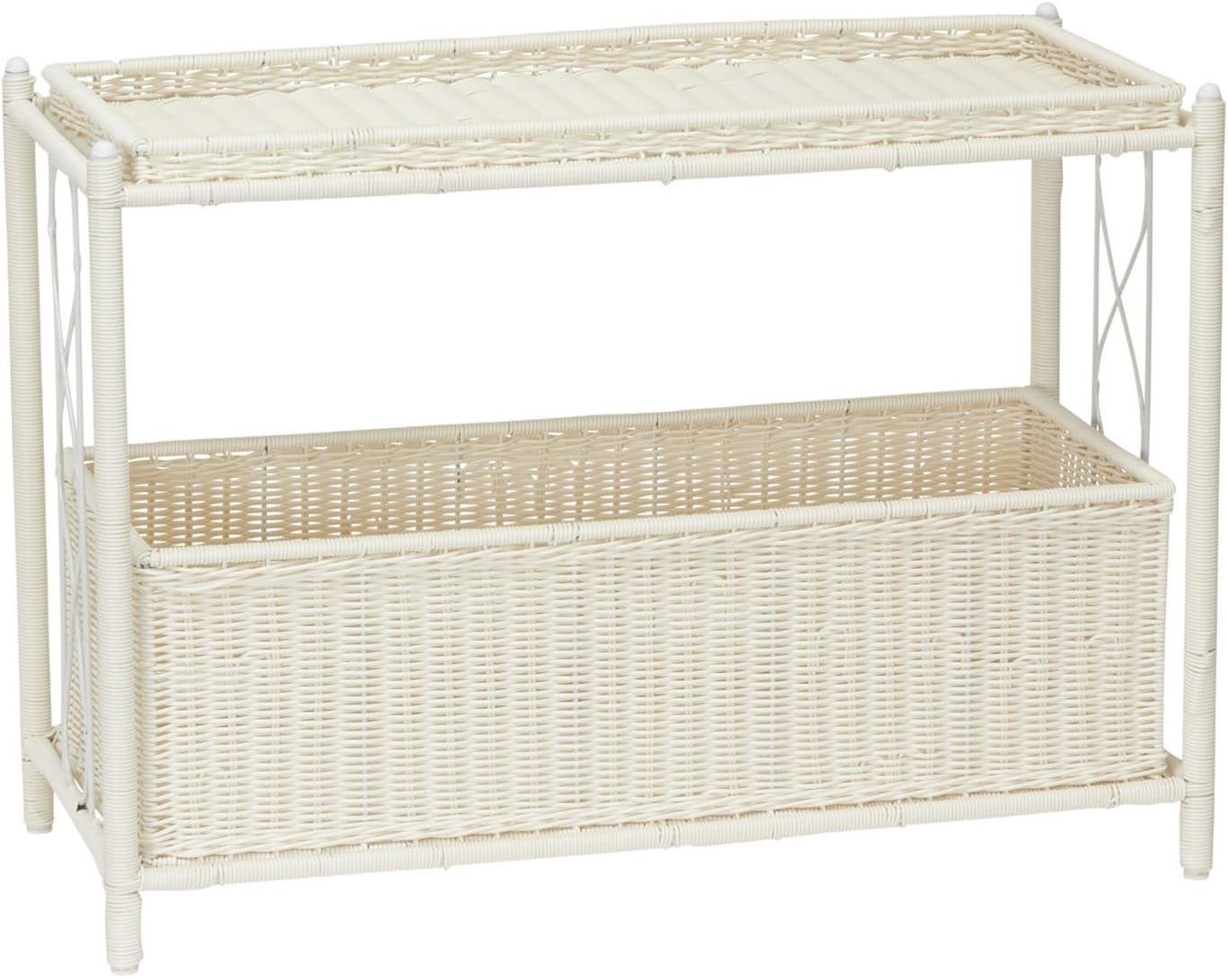 image:imageHousehold Essentials Raised Two Tier Plant Stand with Two Interchangeable Shelves WhiteWhite
