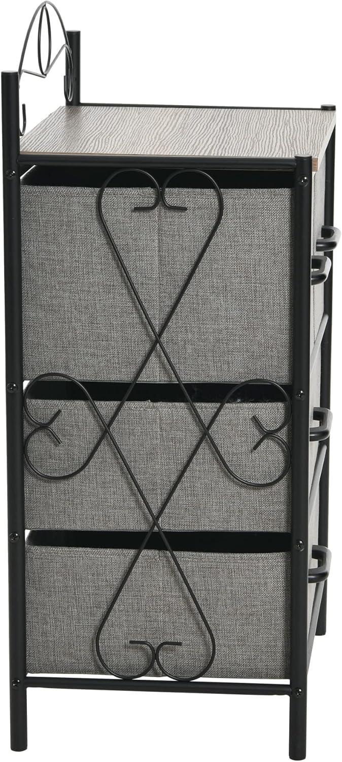 image:imageHousehold Essentials Victoria Dresser Tower Storage Organizer with 8 Drawers White Metal Frame and Scandinavian White TopAshwood