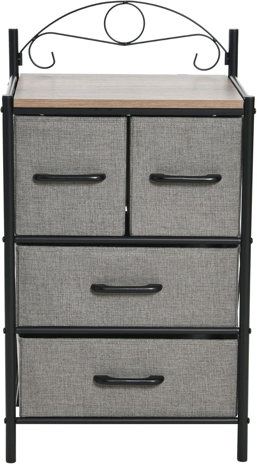 image:imageHousehold Essentials Victoria Dresser Tower Storage Organizer with 8 Drawers White Metal Frame and Scandinavian White TopAshwood