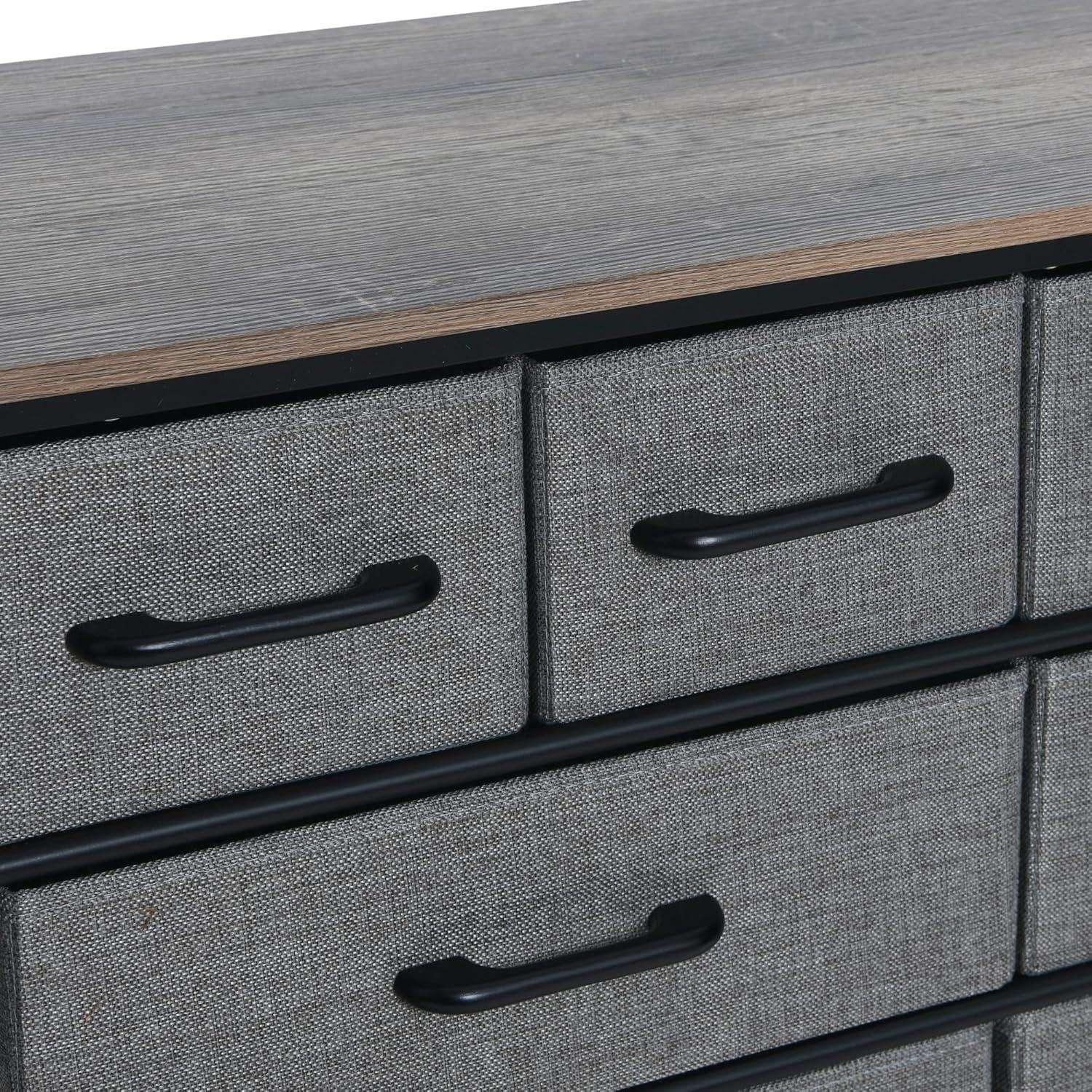 image:imageHousehold Essentials Victoria Dresser Tower Storage Organizer with 8 Drawers White Metal Frame and Scandinavian White TopAshwood