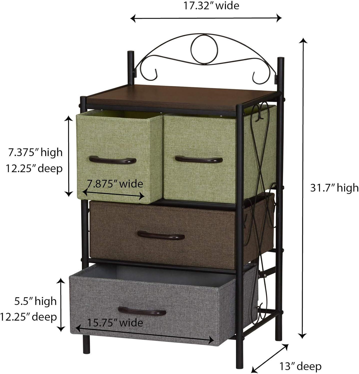 image:imageHousehold Essentials Victoria Dresser Tower Storage Organizer with 8 Drawers White Metal Frame and Scandinavian White TopMulti Color