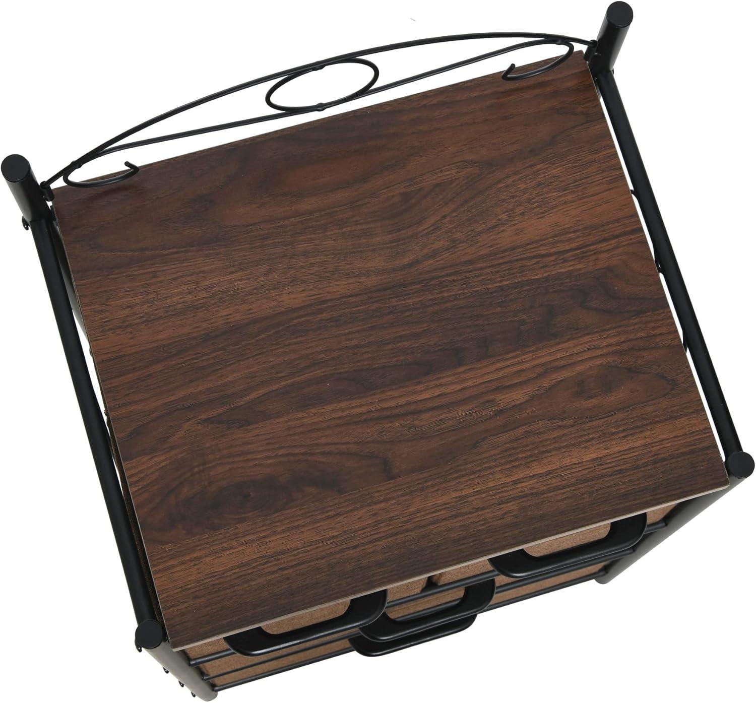 image:imageHousehold Essentials Victoria Dresser Tower Storage Organizer with 8 Drawers White Metal Frame and Scandinavian White TopWalnut