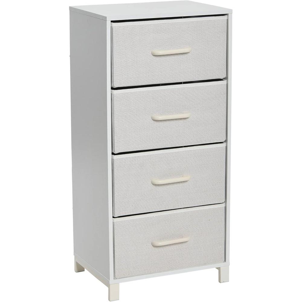 image:imageHousehold Essentials 80141 Wooden 4 Drawer Dresser  Storage Night Stand  MahoganeyWalnutWhite