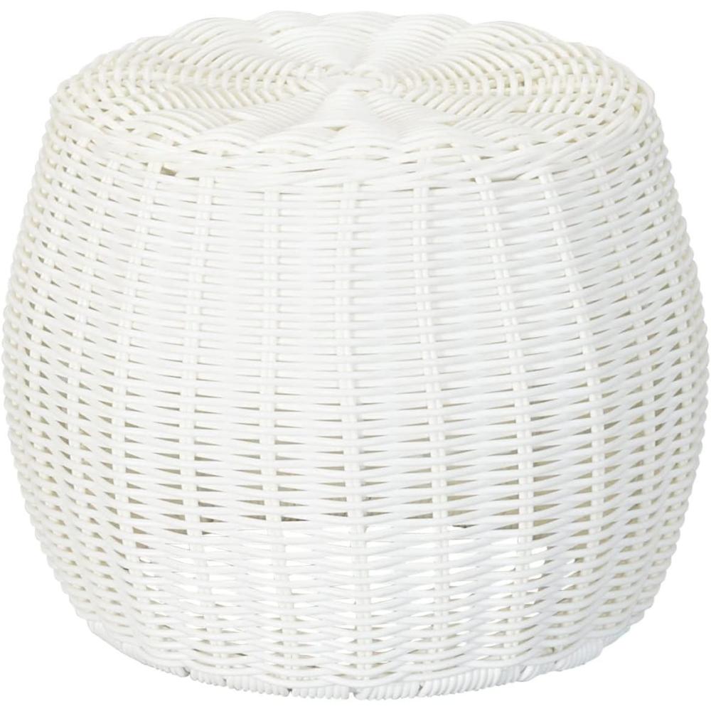 image:imageHousehold Essentials Handwoven Resin Barrel Side Table Storage Container Black 18 H x 20 DiaGrey