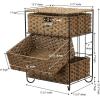 Household Essentials 3 Drawer Wicker Storage Unit, Handwoven Seagrass, Strong Metal Frame with Curved Feet, Durable, Compact,, No Assembly Required, Natural