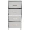 Household Essentials 8014-1 Wooden 4 Drawer Dresser | Storage Night Stand | Mahoganey,Walnut(White)