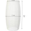 Household Essentials Handwoven Resin Barrel Side Table Storage Container, Black 18” H x 20” Dia.(White)
