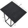 Household Essentials Jamestown Extendable C-Shaped for Accessiblity Side End Table Rustic Slate Concrete and Black Metal(Black)