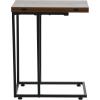 Household Essentials Jamestown Extendable C-Shaped for Accessiblity Side End Table Rustic Slate Concrete and Black Metal(Brown)