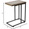 Household Essentials Jamestown Extendable C-Shaped for Accessiblity Side End Table Rustic Slate Concrete and Black Metal(Taupe)