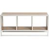 Household Essentials Jamestown TV Stand Coffee Table with Square Cube Storage Compartments Coastal Oak Rustic Wood Grain and White Metal