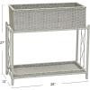 Household Essentials Raised Two Tier Plant Stand with Two Interchangeable Shelves, White(Grey)