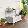 Household Essentials Raised Two Tier Plant Stand with Two Interchangeable Shelves, White(Grey)