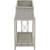 Household Essentials Raised Two Tier Plant Stand with Two Interchangeable Shelves, White(Grey)