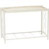 Household Essentials Raised Two Tier Plant Stand with Two Interchangeable Shelves, White(White)