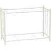 Household Essentials Raised Two Tier Plant Stand with Two Interchangeable Shelves, White(White)