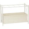 Household Essentials Raised Two Tier Plant Stand with Two Interchangeable Shelves, White(White)