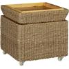 Household Essentials Seagrass Rolling Wicker Storage Ottoman