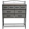 Household Essentials Victoria Dresser Tower Storage Organizer with 8 Drawers White Metal Frame and Scandinavian White Top(Ashwood)
