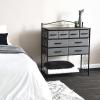 Household Essentials Victoria Dresser Tower Storage Organizer with 8 Drawers White Metal Frame and Scandinavian White Top(Ashwood)