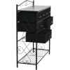 Household Essentials Victoria Dresser Tower Storage Organizer with 8 Drawers White Metal Frame and Scandinavian White Top(Black Oak)