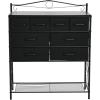 Household Essentials Victoria Dresser Tower Storage Organizer with 8 Drawers White Metal Frame and Scandinavian White Top(Black Oak)
