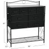Household Essentials Victoria Dresser Tower Storage Organizer with 8 Drawers White Metal Frame and Scandinavian White Top(Black Oak)