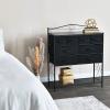 Household Essentials Victoria Dresser Tower Storage Organizer with 8 Drawers White Metal Frame and Scandinavian White Top(Black Oak)