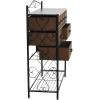 Household Essentials Victoria Dresser Tower Storage Organizer with 8 Drawers White Metal Frame and Scandinavian White Top(Walnut)