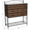 Household Essentials Victoria Dresser Tower Storage Organizer with 8 Drawers White Metal Frame and Scandinavian White Top(Walnut)