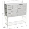 Household Essentials Victoria Dresser Tower Storage Organizer with 8 Drawers White Metal Frame and Scandinavian White Top(White)